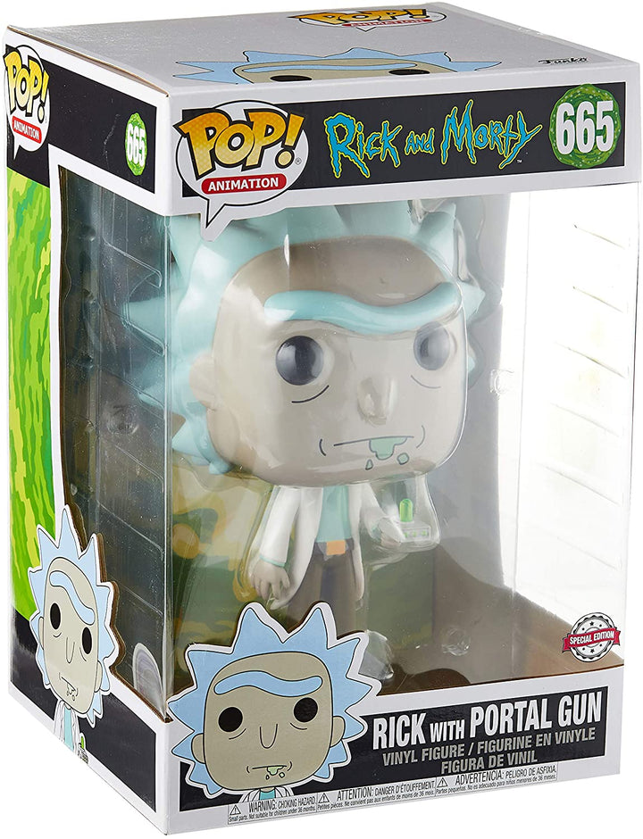 Rick and Morty Rick With Portal Gun Exclusive 10" Funko 47379 Pop! Vinyl #665