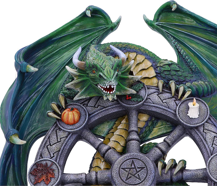 Nemesis Now Anne Stokes Magical Dragon Pagan Wheel of The Year Wall Plaque, Gree