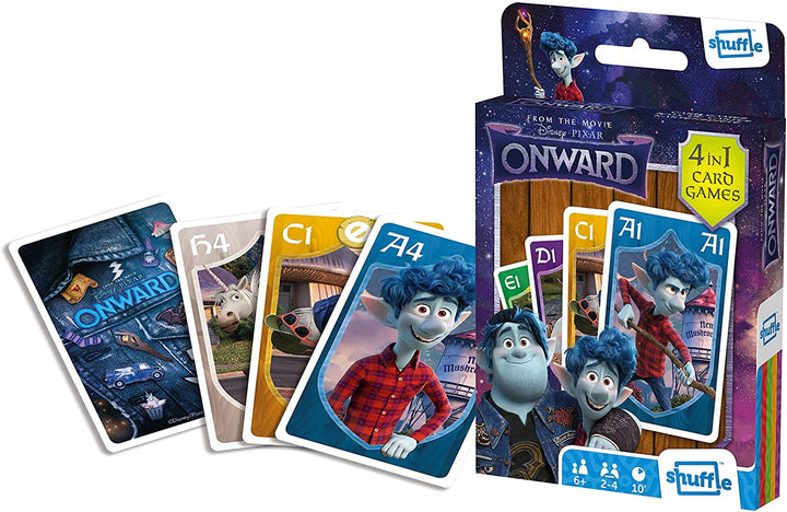 Shuffle | Onward | 4 in 1 Card Game | 10 Minutes of Play Time for 2-4 players Item | Ages 6+