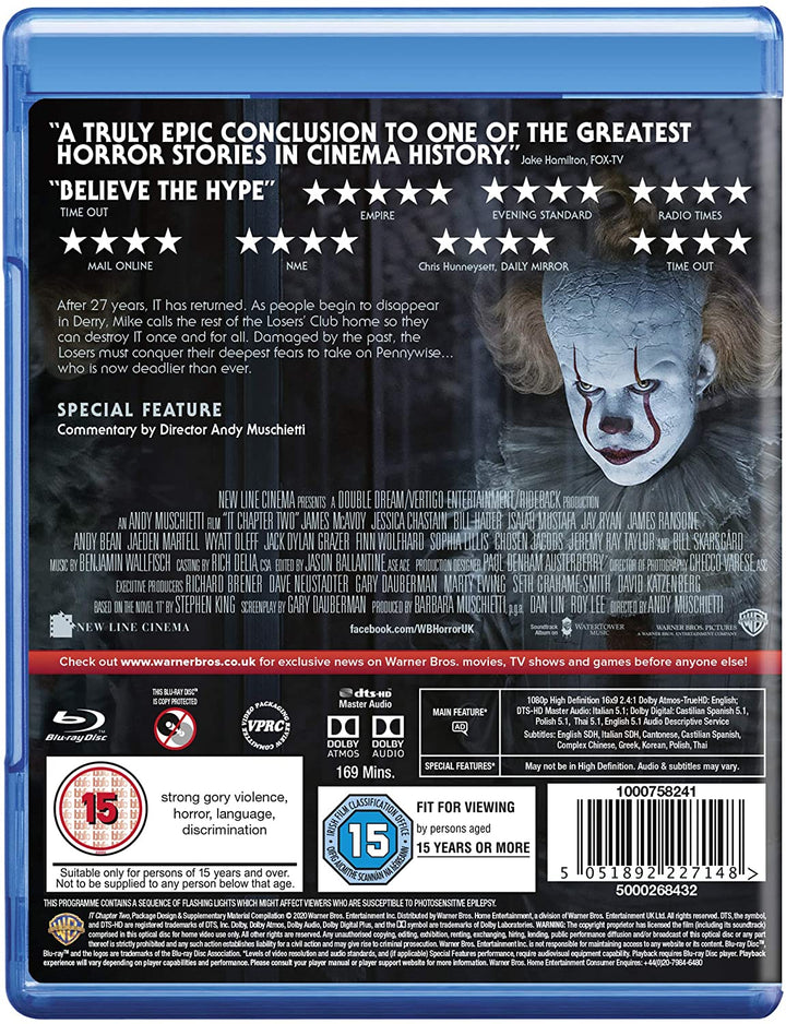 IT Chapter Two [2019] [2019] [2020] [Region Free] - Horror/Thriller [Blu-ray]