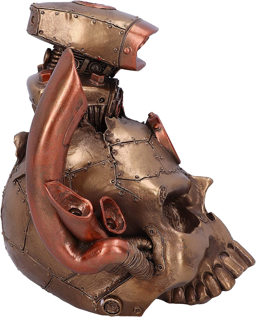 Nemesis Now Petrol Head 18cm Motor Engine Steampunk Skull Figurine, Bronze