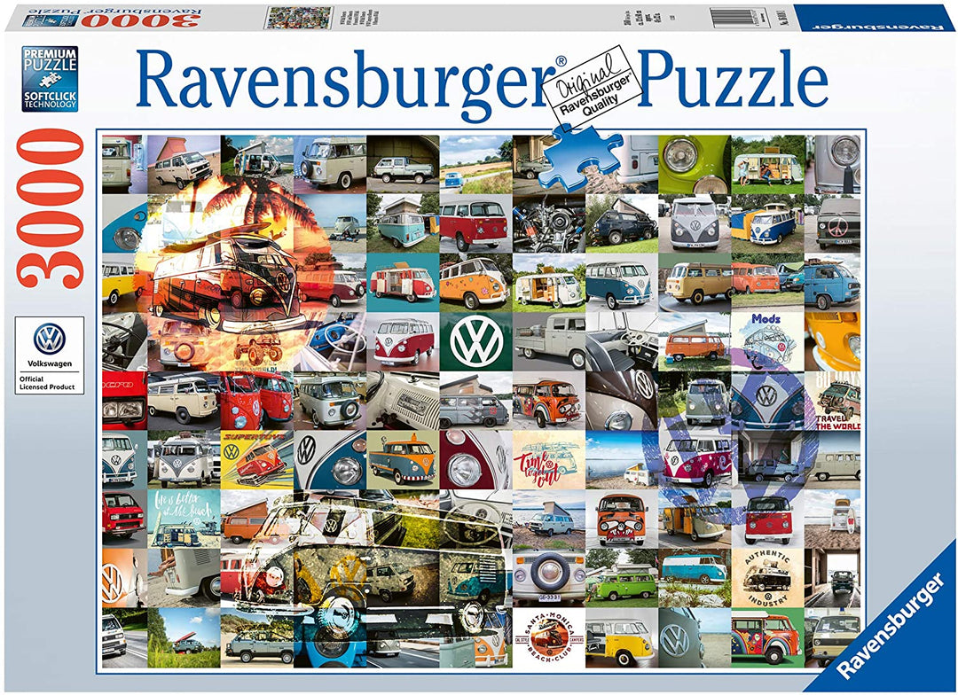 Ravensburger 99 Volkswagen VW Campervan Moments 3000 Piece Jigsaw Puzzle for Adults & Kids Age 12 Up