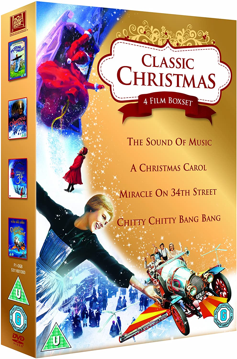 Classic Christmas 4 Film Collection: The Sound of Music, A Christmas Carol, Miracle on 34th Street & Chitty Chitty Bang Bang [1965] [DVD]