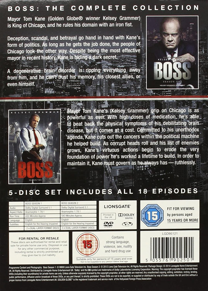 Boss Complete Season 1 and 2 - Drama [DVD]