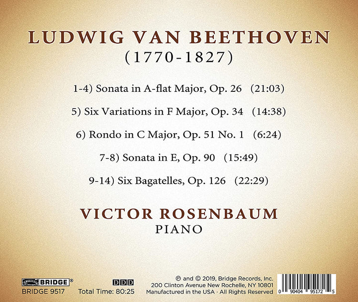 Beethoven: Victor Rosenbaum [Victor Rosenbaum] [Bridge Records: BRIDGE 9517] [Audio CD]