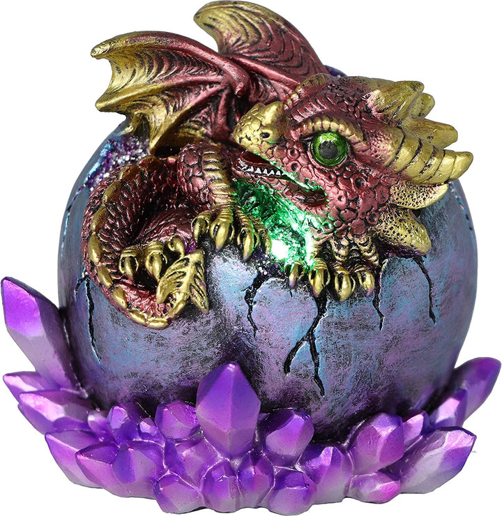 Crimson Hatchling Glow Dragon Red Dragonling Crystal Figurine