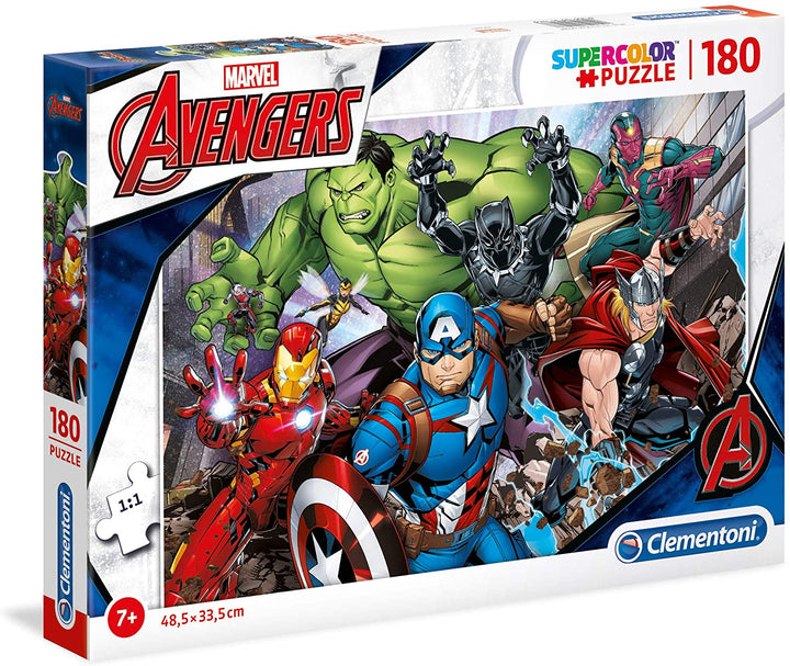 Clementoni 29107, Avengers Supercolor Puzzle For Children - 180 Pieces, Ages 7 years Plus