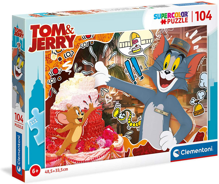 Clementoni 27516, Tom andJerry Supercolor Puzzle for Children - 104 Pieces, Ages 6 years Plus