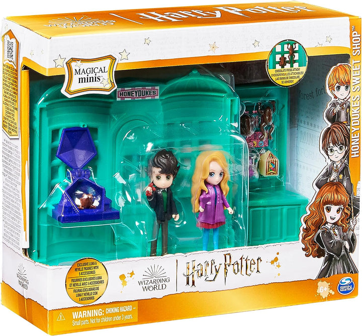 Wizarding World Harry Potter, Magical Minis Honeydukes Sweet Shop with 2 Exclusive Figures and 5 Accessories