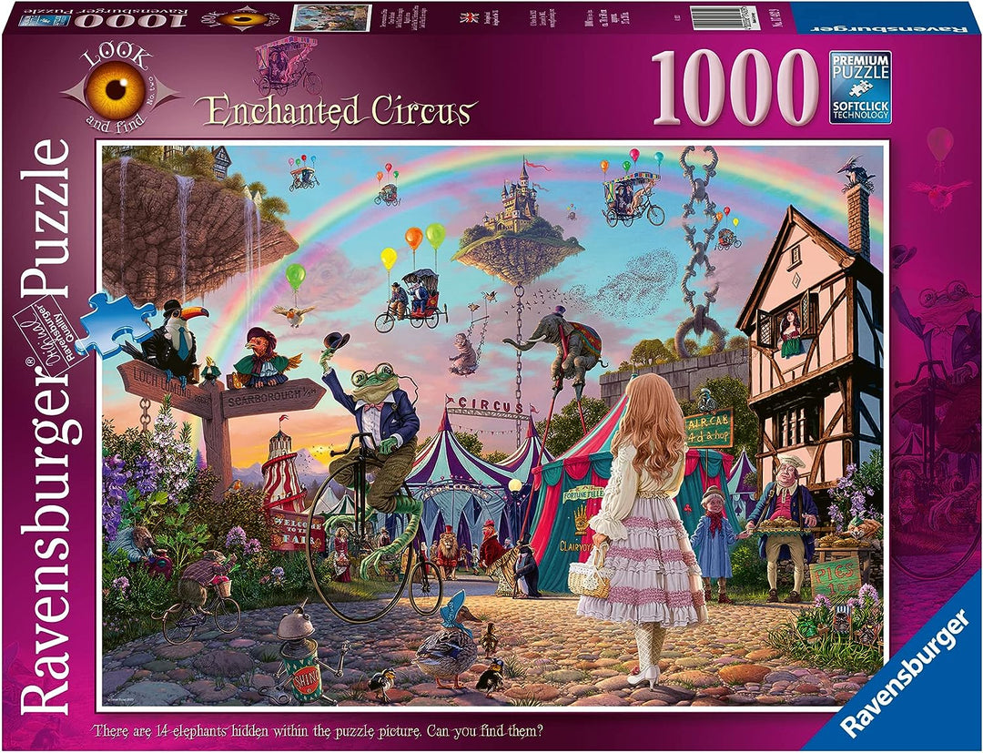 Ravensburger 17482 Look & Find No.2 Enchanted Circus 1000 Piece Mystery Jigsaw Puzzles for Adults and Kids