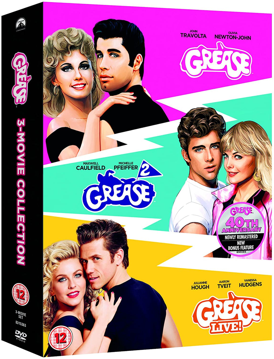 Grease 40th Anniversary Triple (Grease/Grease 2/Grease Live) [2018] - Comedy [DVD]