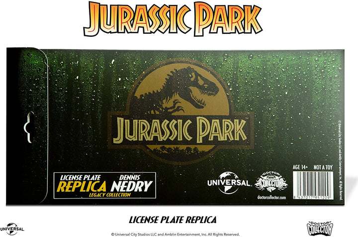 Doctor Collector 8437017951209 Jurassic Park-Dennis Nedry Licence Plate Replica