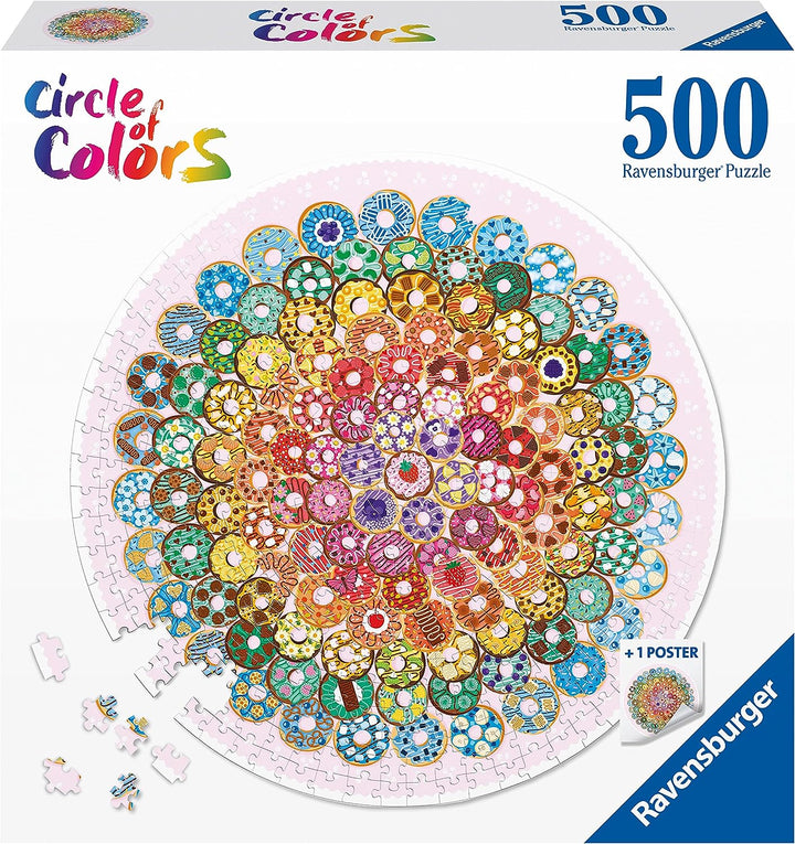 Ravensburger 17346 Circle of Colours Doughnuts 500 Piece Jigsaw Puzzle for Adults and Kids