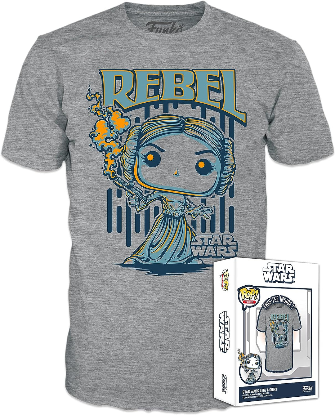 Funko Boxed Tee: Star Wars - Leia - Large - (L) - T-Shirt - Clothes - Gift Idea - Short Sleeve Top for Adults Unisex Men and Women