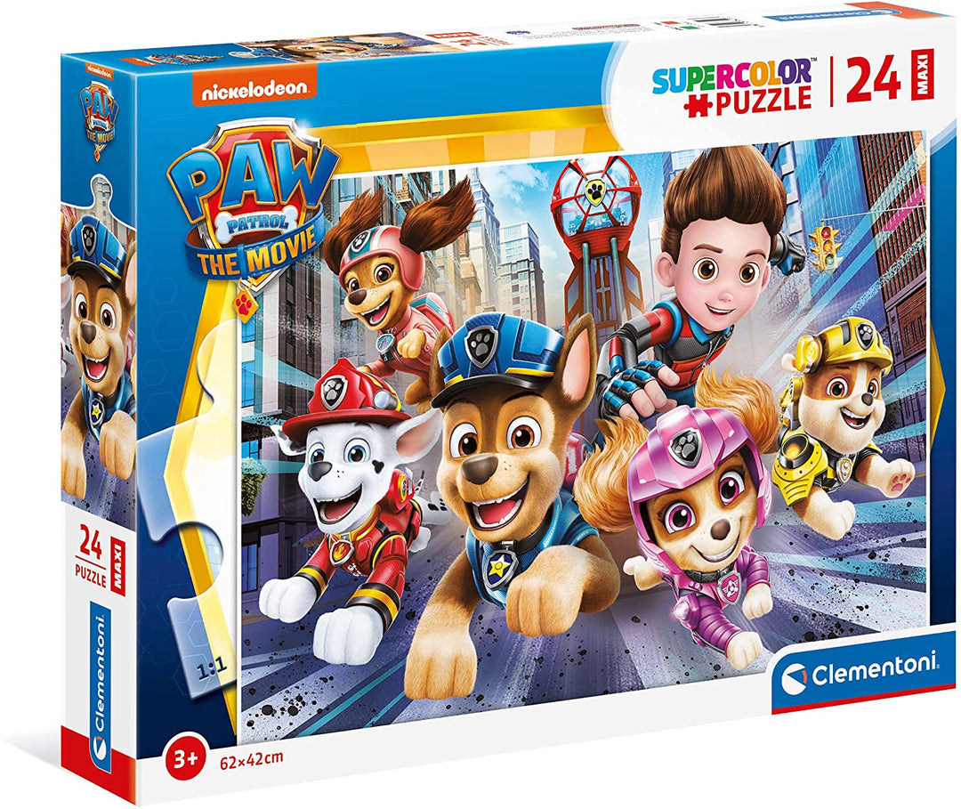 Clementoni 24222 Supercolor Paw Patrol The Movie-24 Maxi Pieces-Jigsaw Kids Age