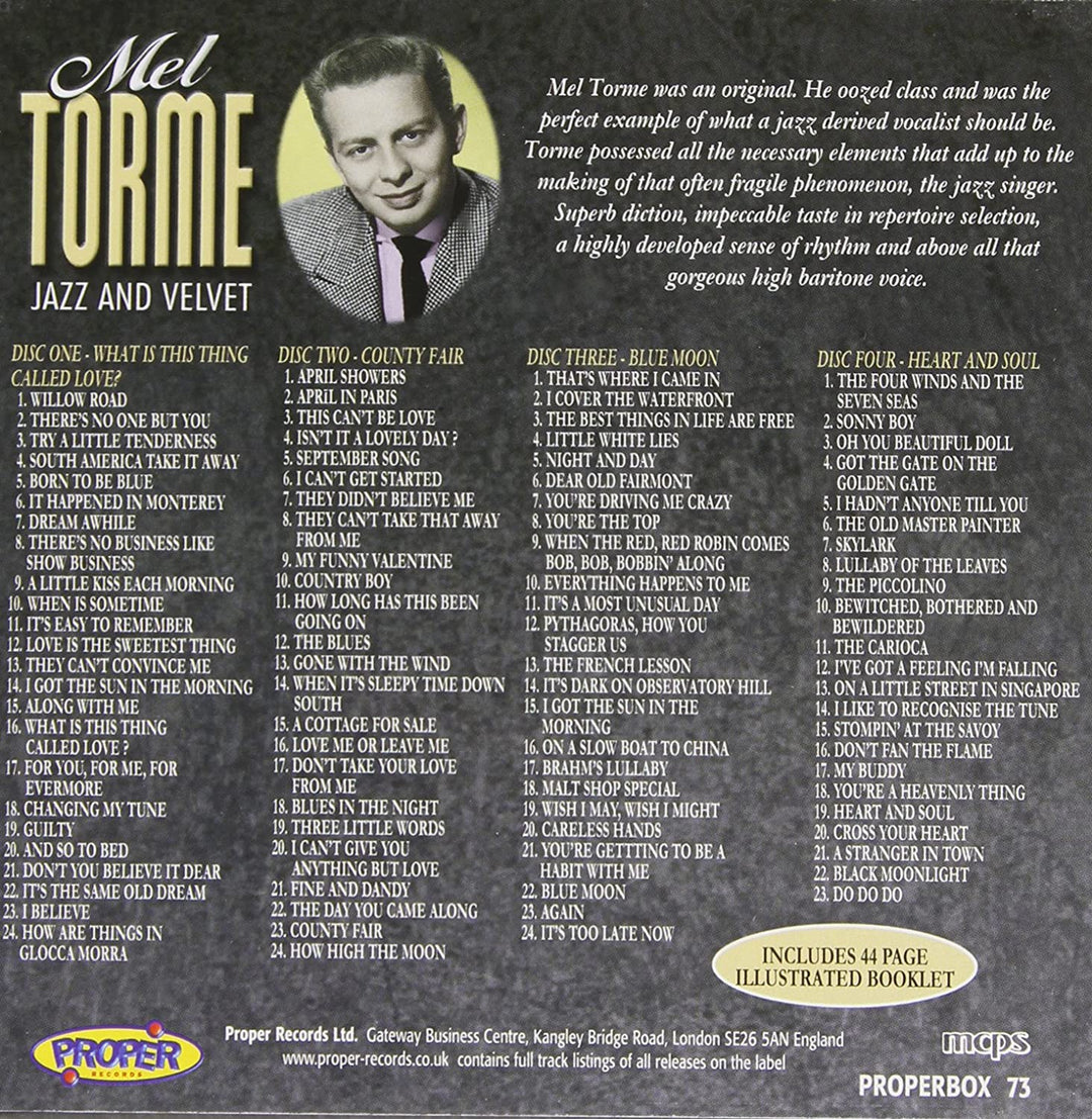 Mel Torme  - Jazz and Velvet [Audio CD]