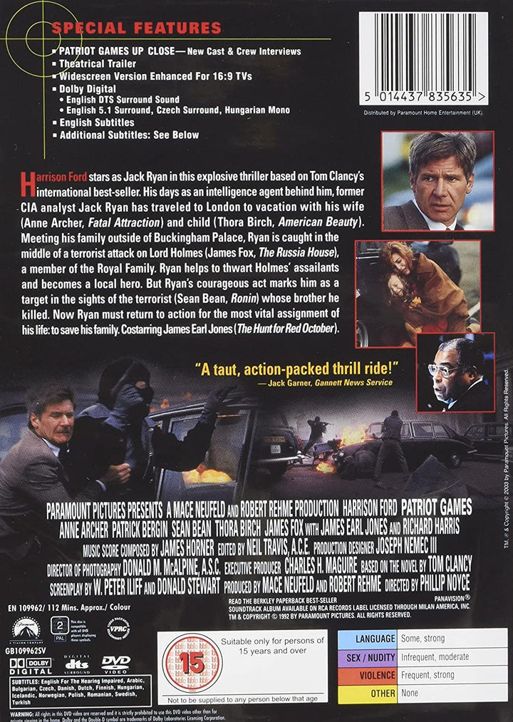 Patriot Games [1992] [DVD]