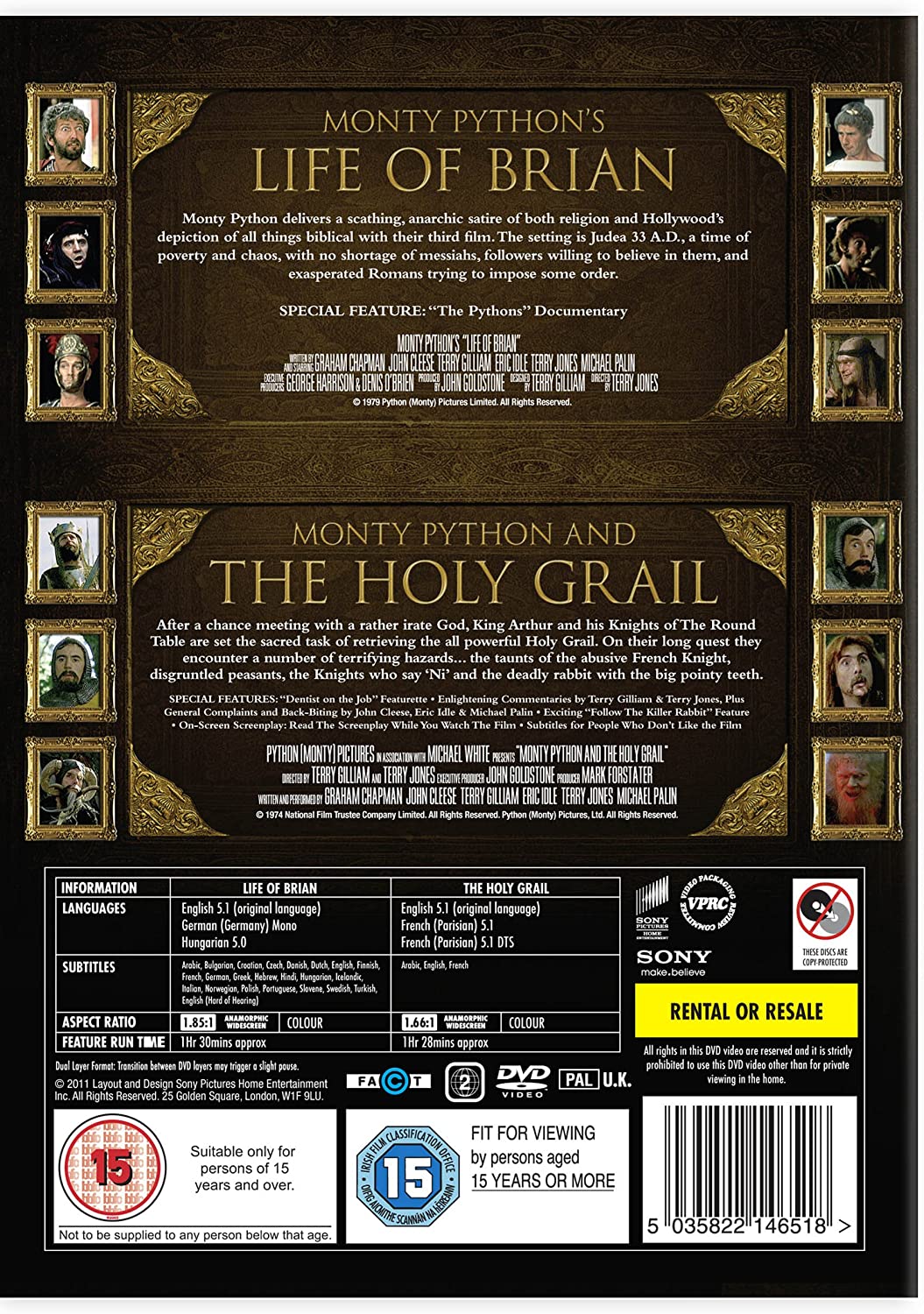 The Life of Brian / Monty Python and the Holy Grail [DVD]