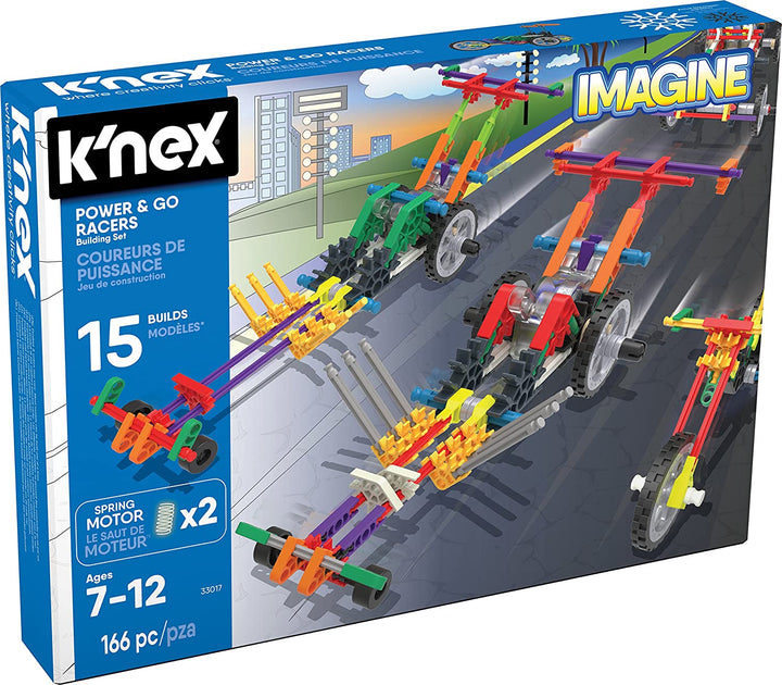 Knex Imagine Power &amp; Go Racers Jeu de construction 166 pièces 7 ans et plus