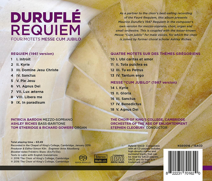 Durufle: Requiem, Messe Cum Jubilo, Four Motets - The Choir of King's College Cambridge [Audio CD]