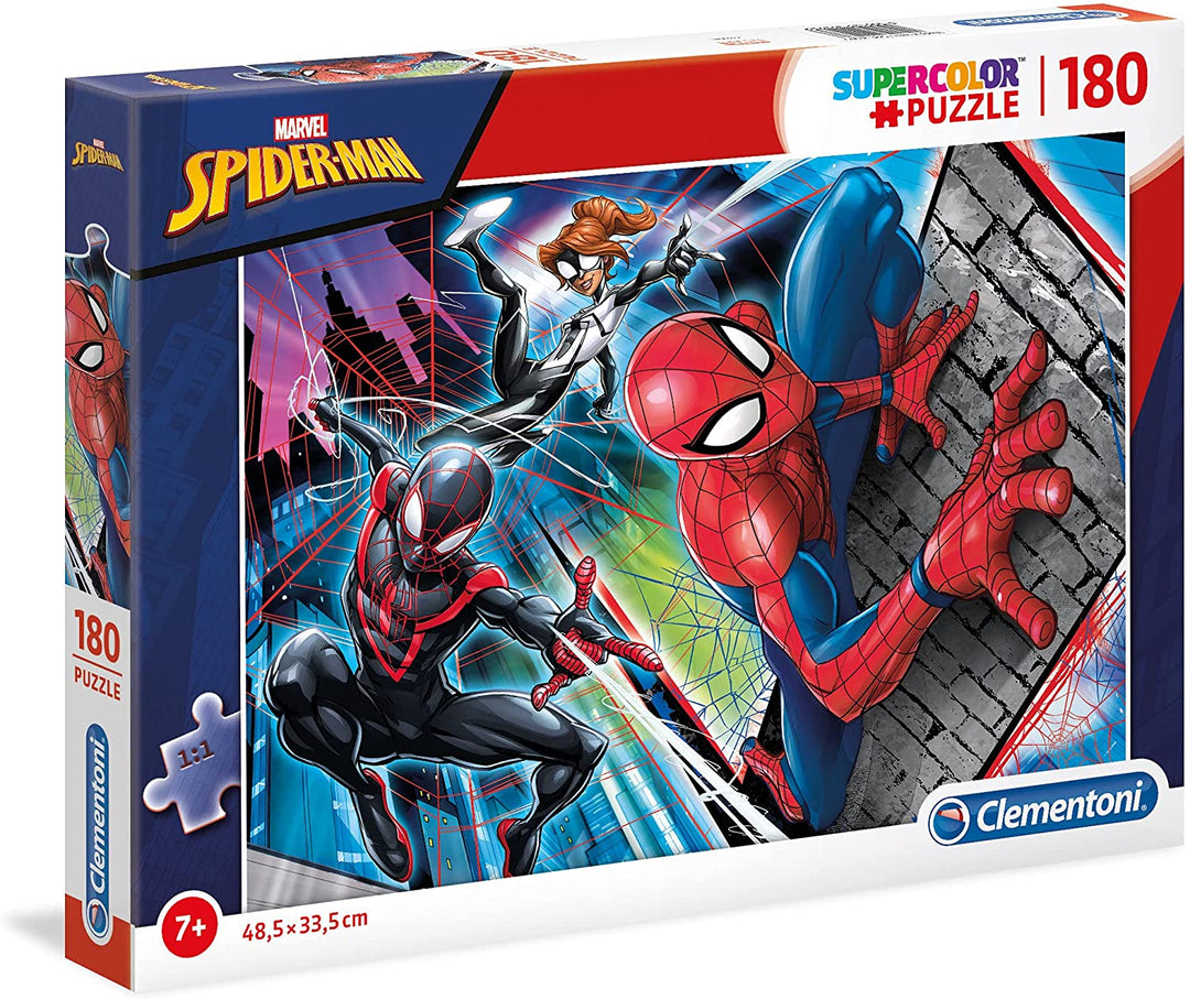 Clementoni 29293 Spiderman 29293-Supercolor Jigsaw Puzzle Man-180 Pièces, Multi