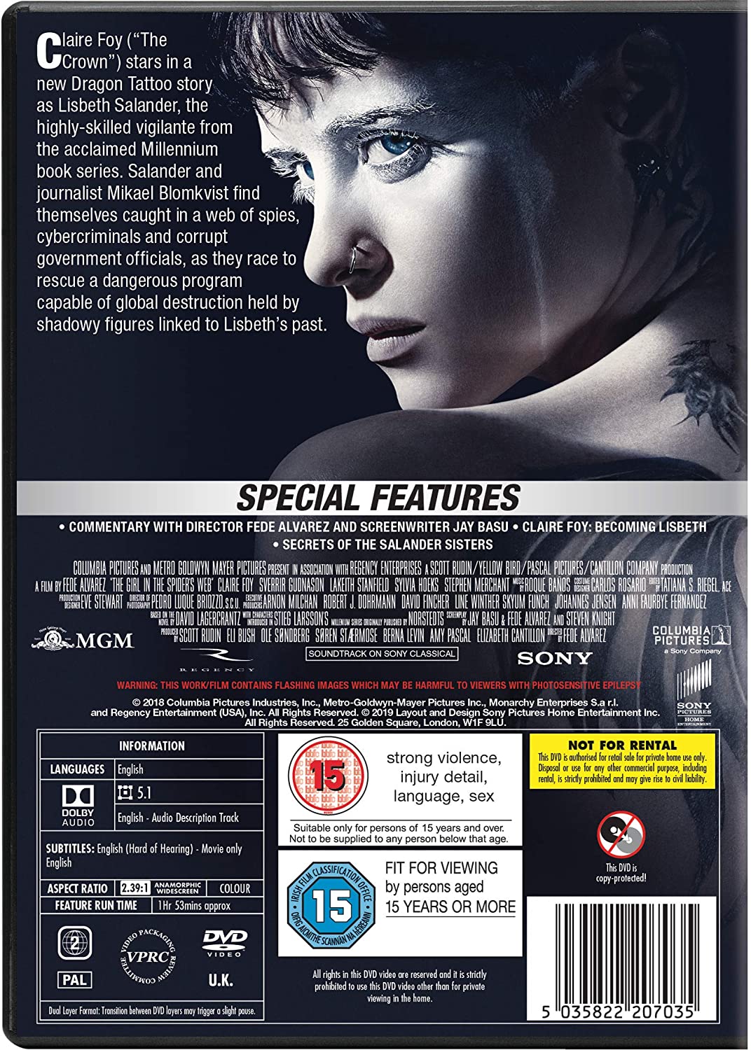 The Girl In The Spider's Web - Action/Thriller [DVD]