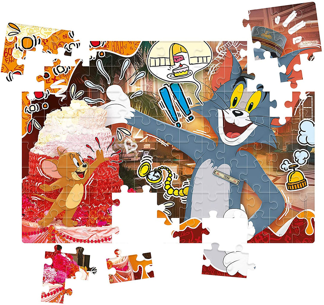 Clementoni 27516, Tom andJerry Supercolor Puzzle for Children - 104 Pieces, Ages 6 years Plus
