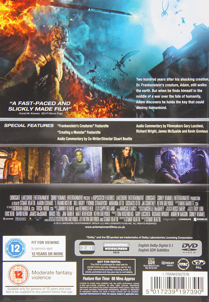 I, Frankenstein [2017] - Action/Sci-Fi [DVD]