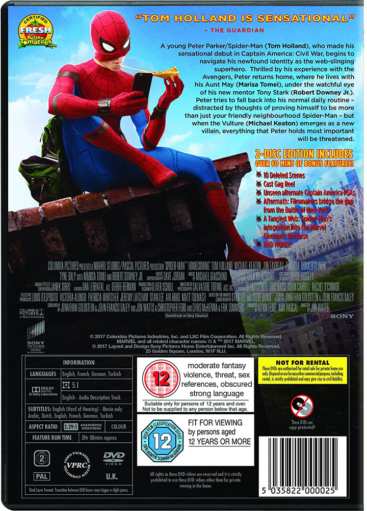 Spider-Man Homecoming [Limited Edition DVD + Comic] [2017] - Action/Adventure [DVD]