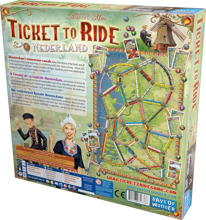Days of Wonder | Ticket to Ride Nederland Board Game EXPANSION | Board Game for Adults and Family | Train Game | Ages 8+ | For 2 to 5 players | Average Playtime 30-60 Minutes