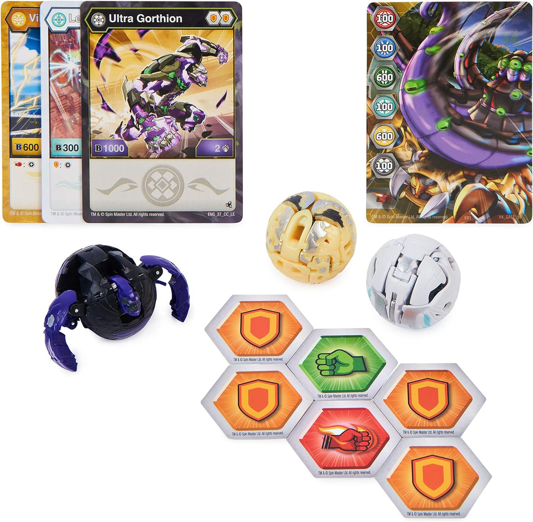 BAKUGAN Legends Starter Pack 3-Pack, Gorthion Ultra with Leonidas and Viloch, Co