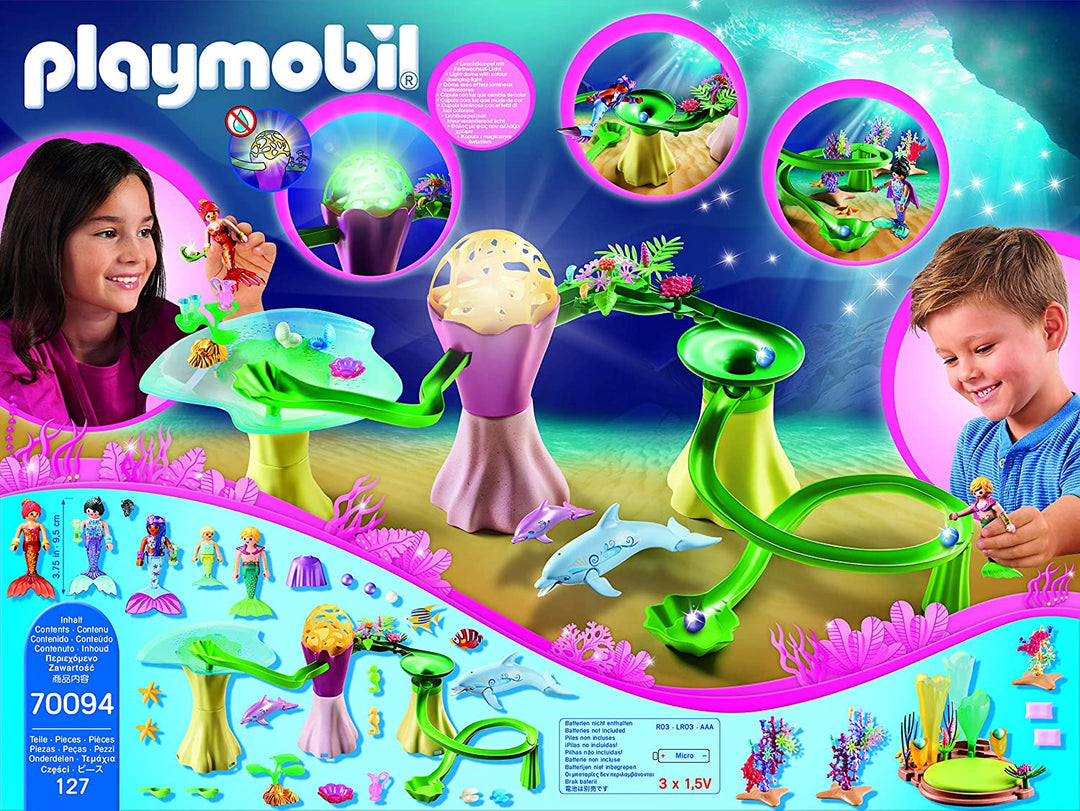 Playmobil 70094 Magic Mermaids Course en marbre corail avec dôme illuminé