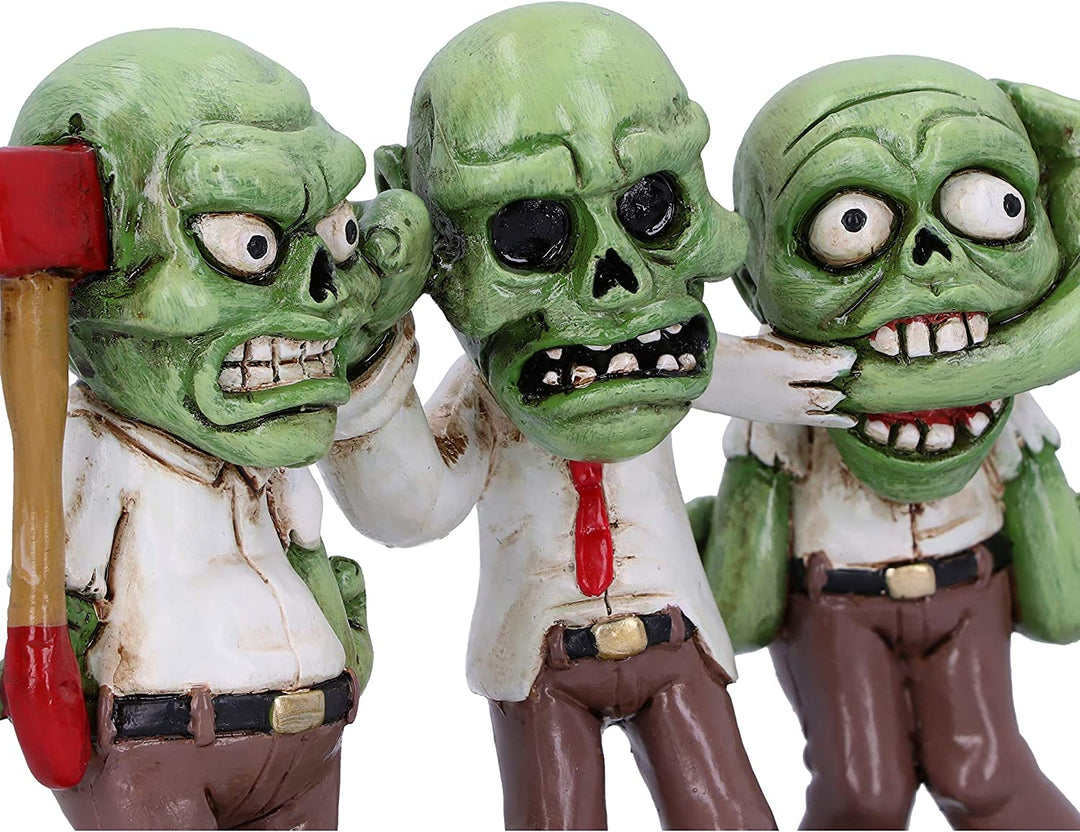 Nemesis Now Three Wise Zombies Horror Undead Creature Figurine, Green, 15.5cm