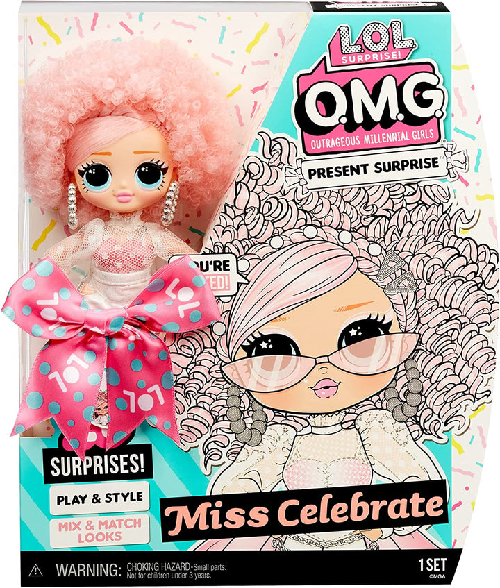 LOL Surprise OMG Present Surprise Series 2 Fashion Doll - MISS CELEBRATE - With