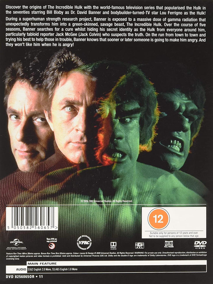 The Incredible Hulk: The Complete Seasons 1-5 [1977]  - Action/Sci-fi [DVD]