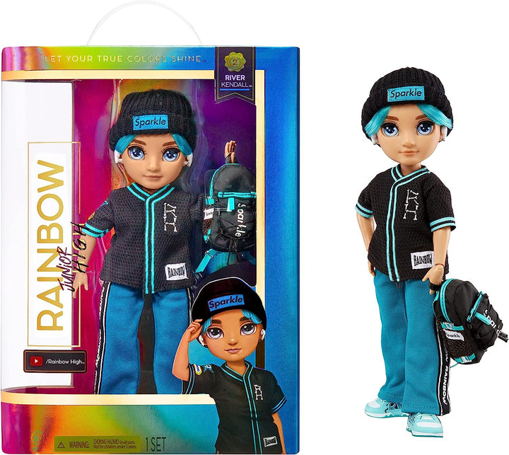 Rainbow High Junior High - RIVER KENDAL Rainbow Fashion Doll with Outfit & Accessories