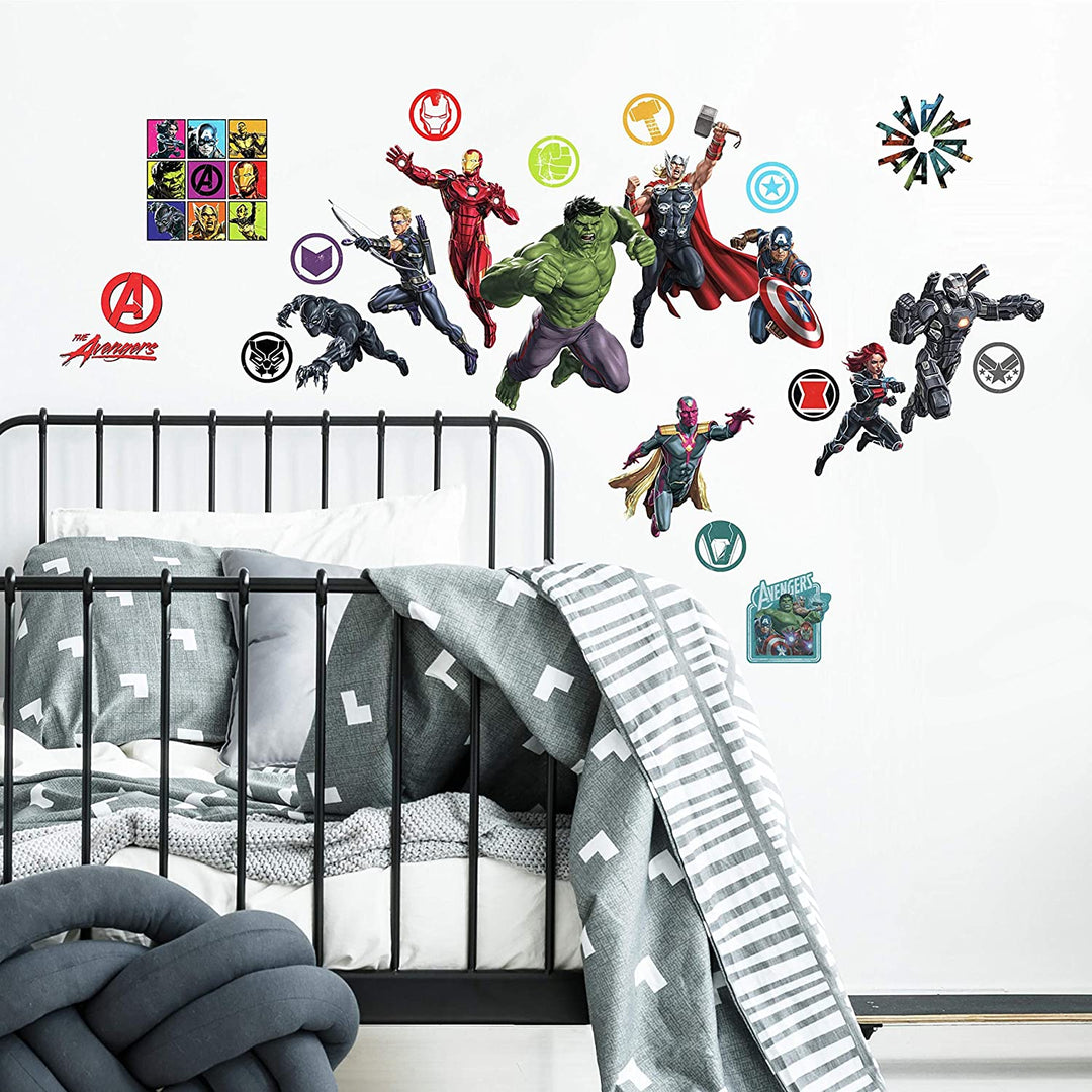 RoomMates RMK4289SCS Classic Avengers Peel and Stick Wall Decals, 26, Red, Green