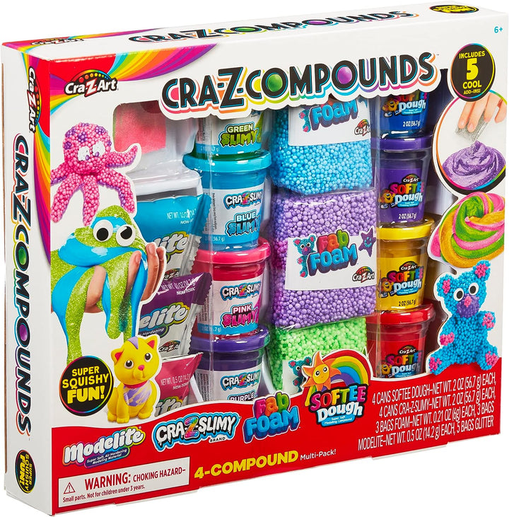 Cra-Z-Slimy Slime Compound Set Toy, 4 compound pack includes multiple unique compounds