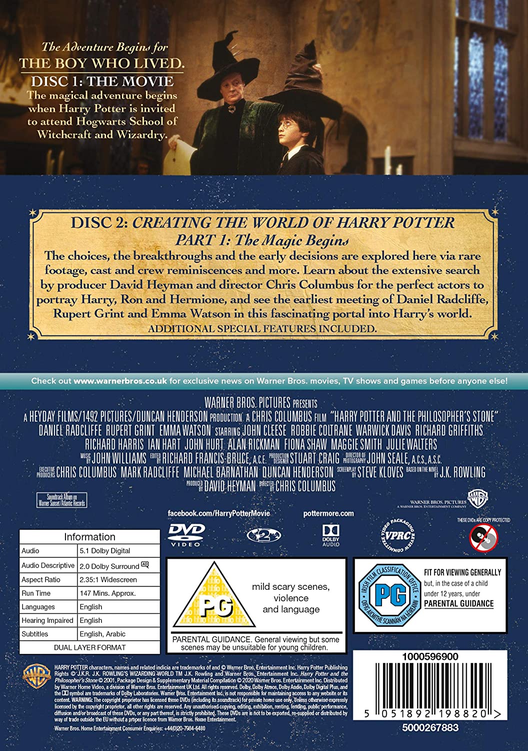 Harry Potter and the Philosopher's Stone [Year 1] [2016 Edition 2 Disk] [2001] - Fantasy/Family [DVD]