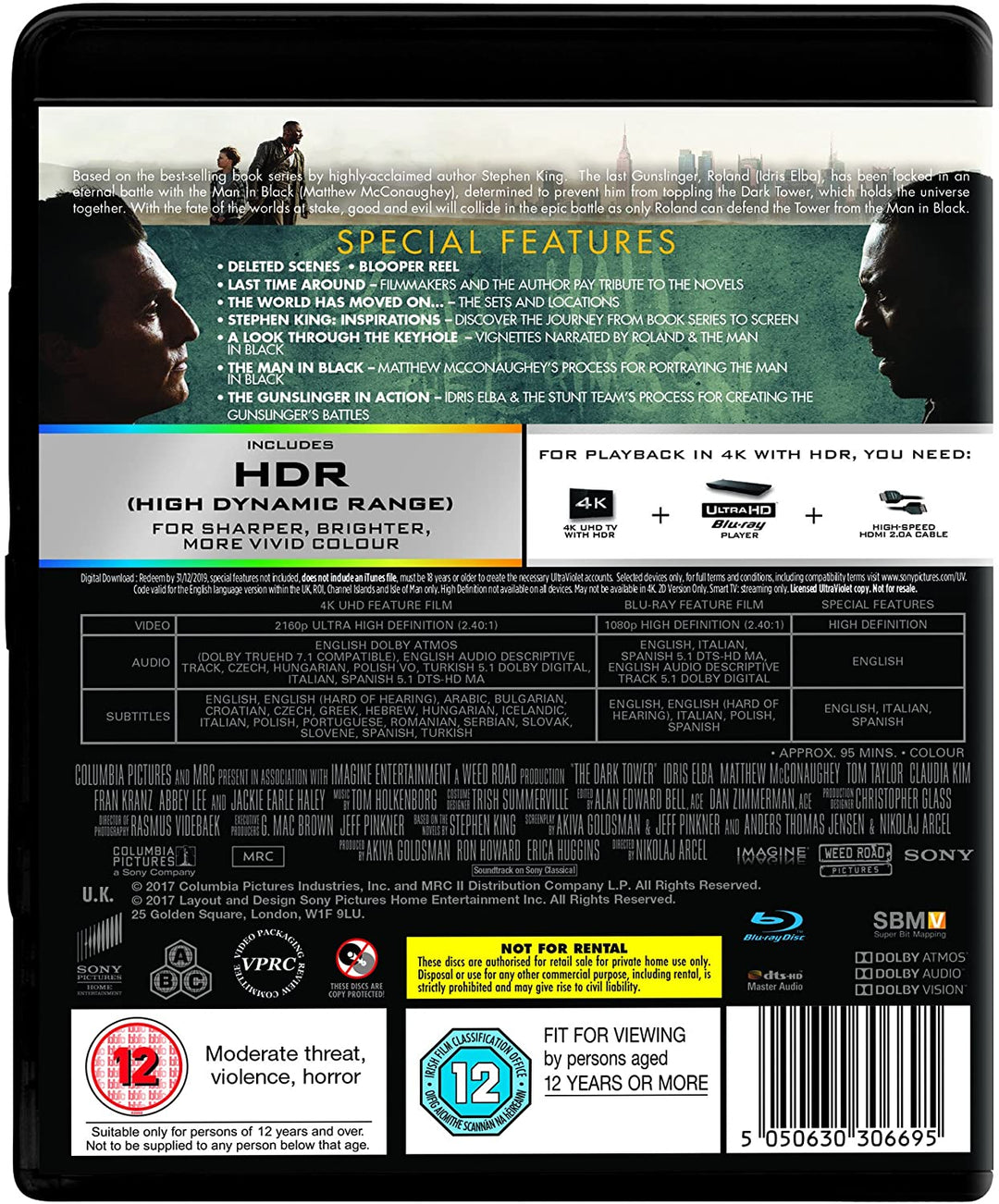 The Dark Tower (4K Ultra HD + Blu-ray) [2017] [Region Free]