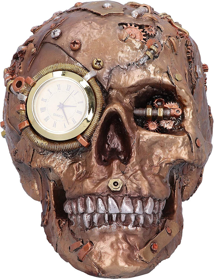 Nemesis Now Scrapped Skull Steampunk Skeleton Figurine, Bronze, 19cm