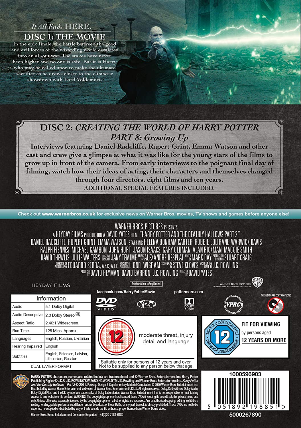 Harry Potter and the Deathly Hallows - Part 2 [Year 7] [2016 Edition 2 Disk] [2011] - Fantasy/Family [DVD]
