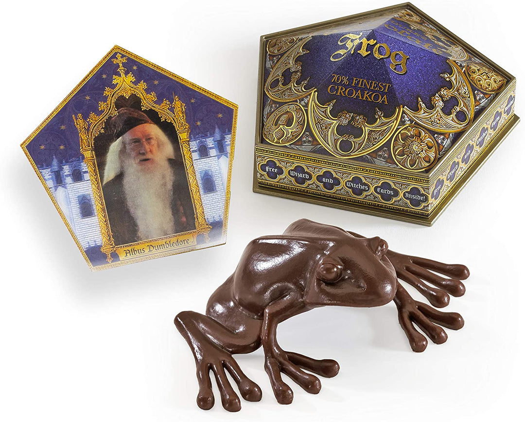The Noble Collection Harry Potter Chocolate Frog & Wizard Card - 3in (7.62cm) Includes Collectable Box - Harry Potter Film Set Movie Props Wand - Gifts for Family, Friends & Harry Potter Fans