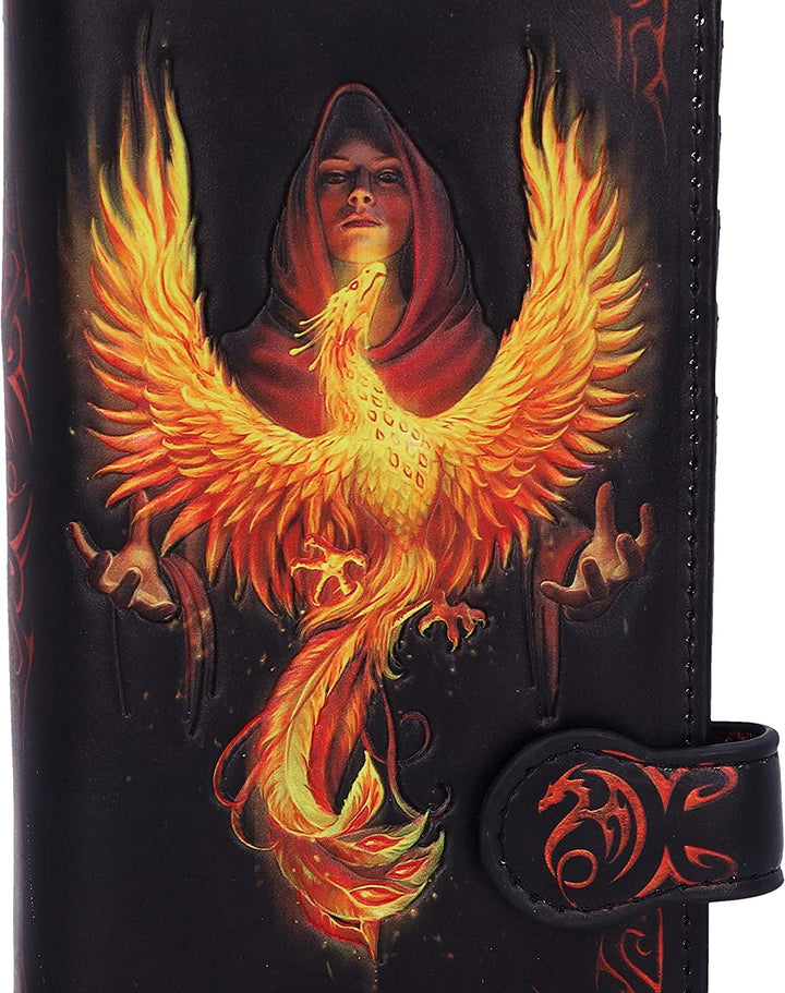 Nemesis Now Anne Stokes Phoenix Rising Mythical Bird Embossed Purse, Black, 18.5