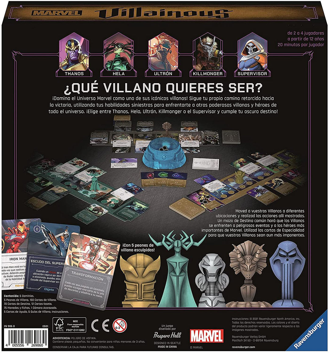 Ravensburger 269860, Villainous Marvel, Spanish Version, Light Strategy and Fami
