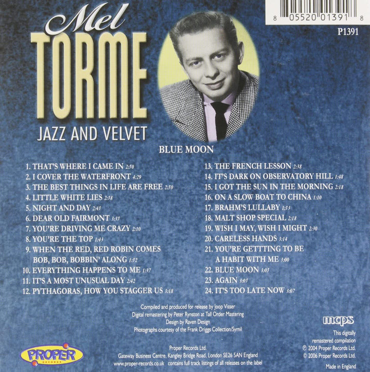 Mel Torme  - Jazz and Velvet [Audio CD]