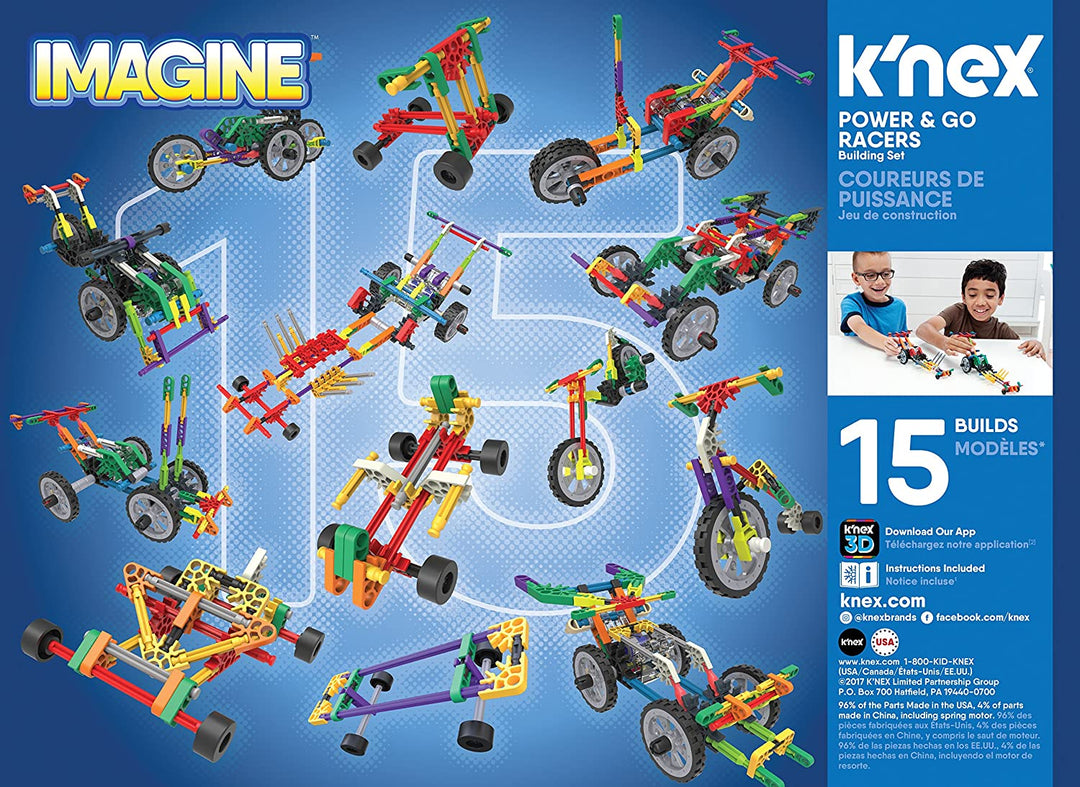 Knex Imagine Power & Go Racers Building Set 166 Pieces Ages 7+