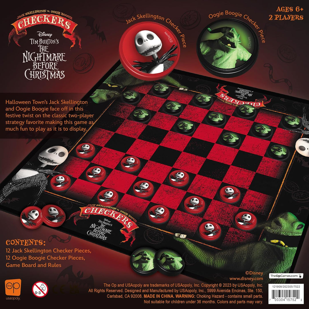 USA-OPOLY | Nightmare Before Christmas: Jack vs Oogie Boogie Checkers Board Games