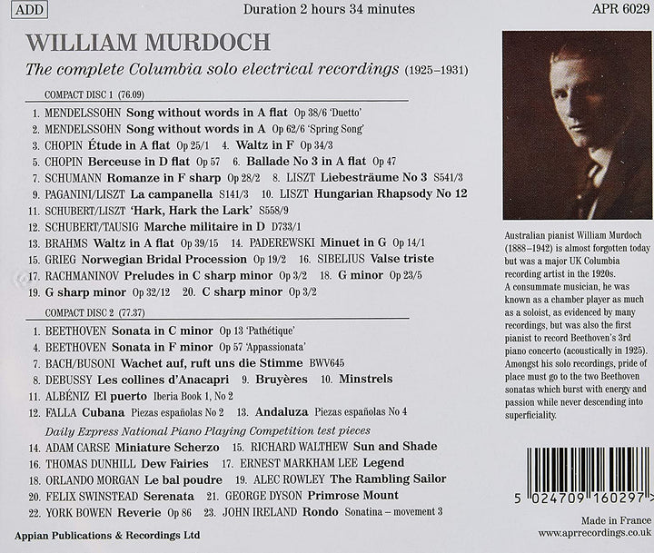 Murdoch: Solo Electrical [William Murdoch] [Apr: APR_6029] [Audio CD]