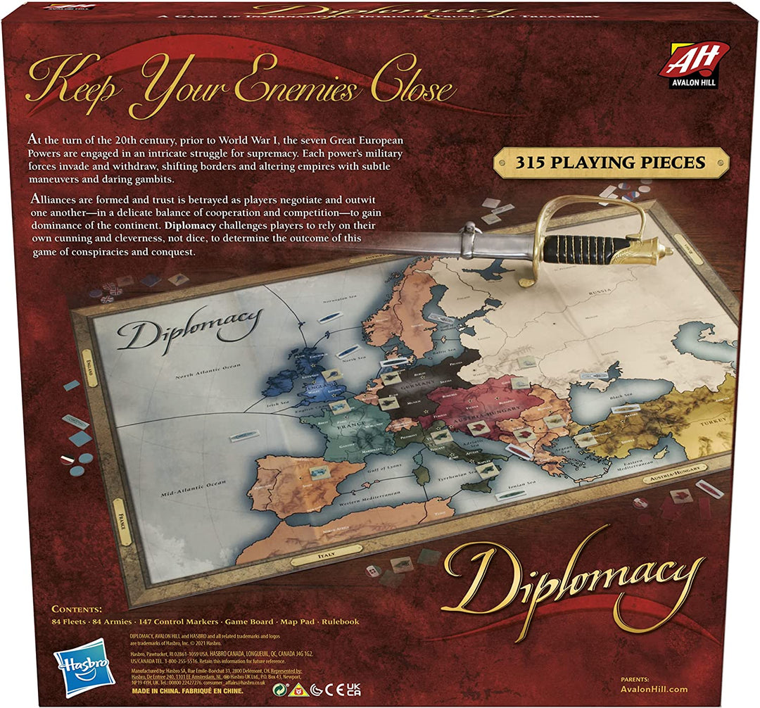 Avalon Hill Diplomacy Cooperative Strategy Board Game, Ages 12 and Up